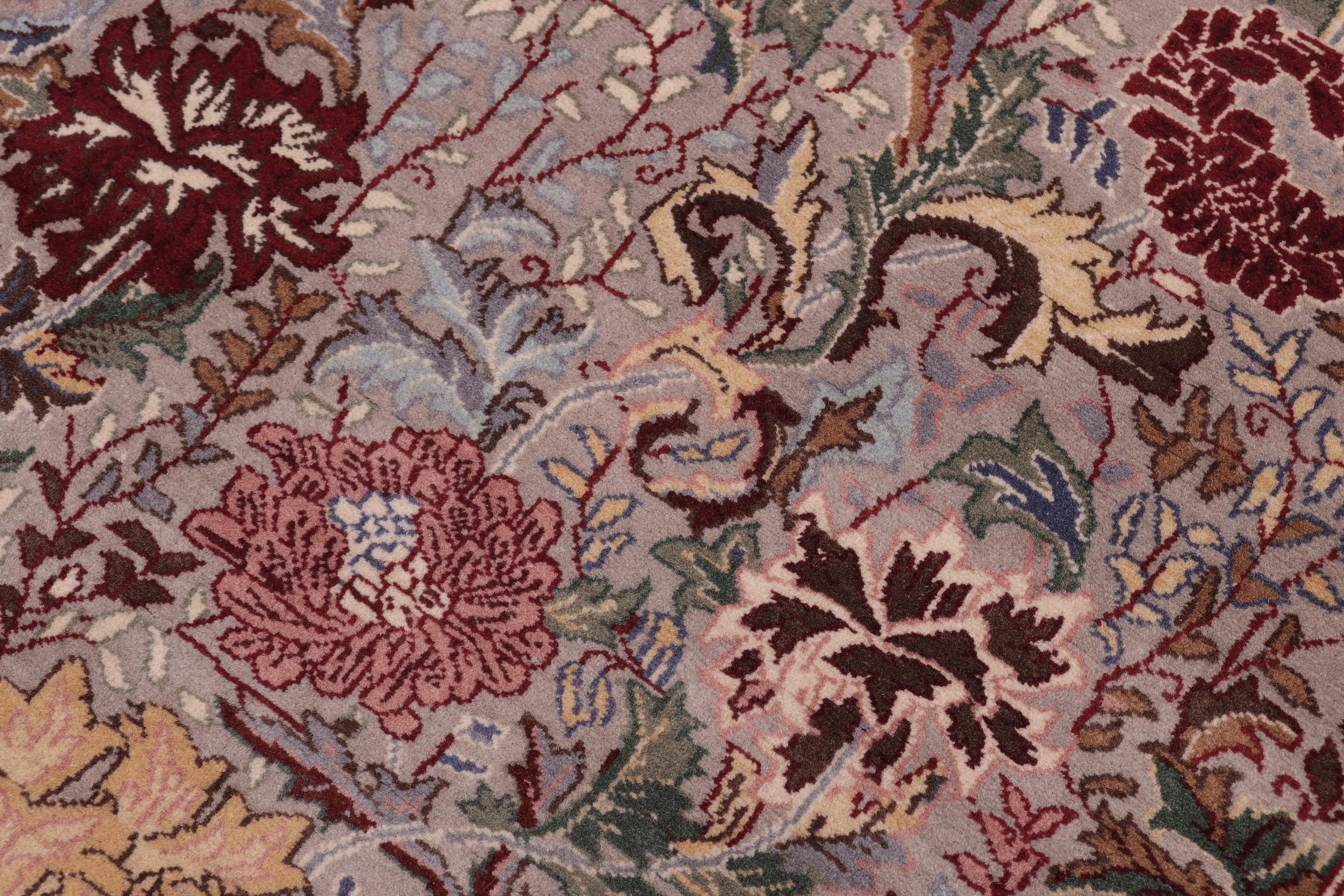 handmade Transitional Morris Gray Gray Hand Knotted SQUARE 100% WOOL area rug 6x6