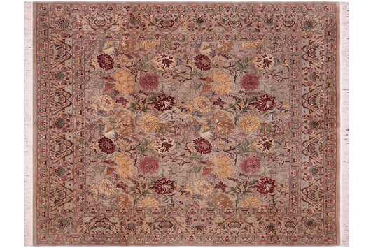 handmade Transitional Morris Gray Gray Hand Knotted SQUARE 100% WOOL area rug 8x8