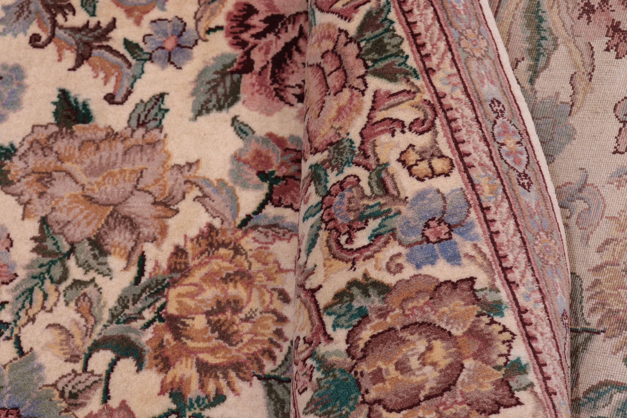 handmade Transitional Nayagra Ivory Ivory Hand Knotted SQUARE 100% WOOL area rug 6x6