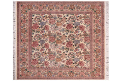 handmade Transitional Nayagra Ivory Ivory Hand Knotted SQUARE 100% WOOL area rug 6x6