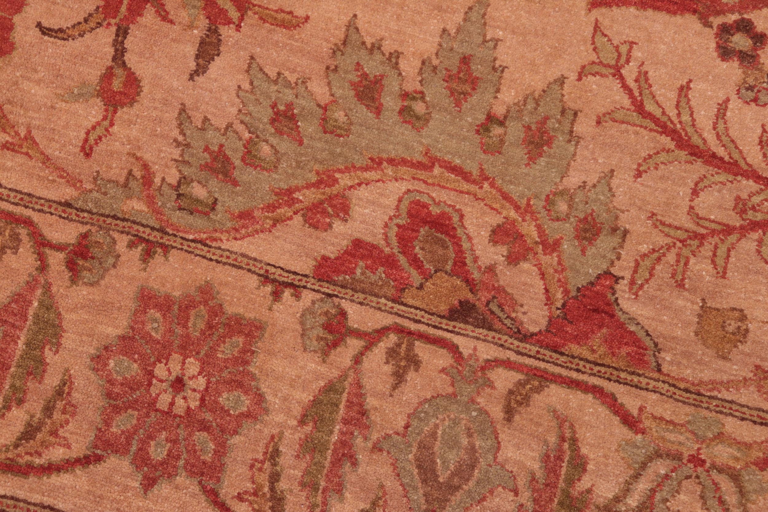 handmade Traditional  Tan Red Hand Knotted RECTANGLE 100% WOOL area rug 7' x 10'