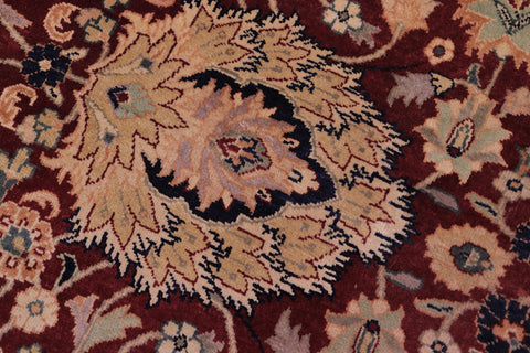 handmade Traditional Lahore Aubergine Blue Hand Knotted RECTANGLE 100% WOOL area rug 6x9