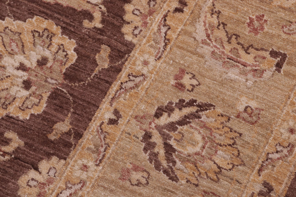 handmade Traditional Kafkaz Brown Lt. Green Hand Knotted SQUARE 100% WOOL area rug 6x6