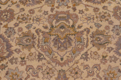 handmade Transitional Lahore Ivory Lt. Brown Hand Knotted RECTANGLE 100% WOOL area rug 6' x 12'