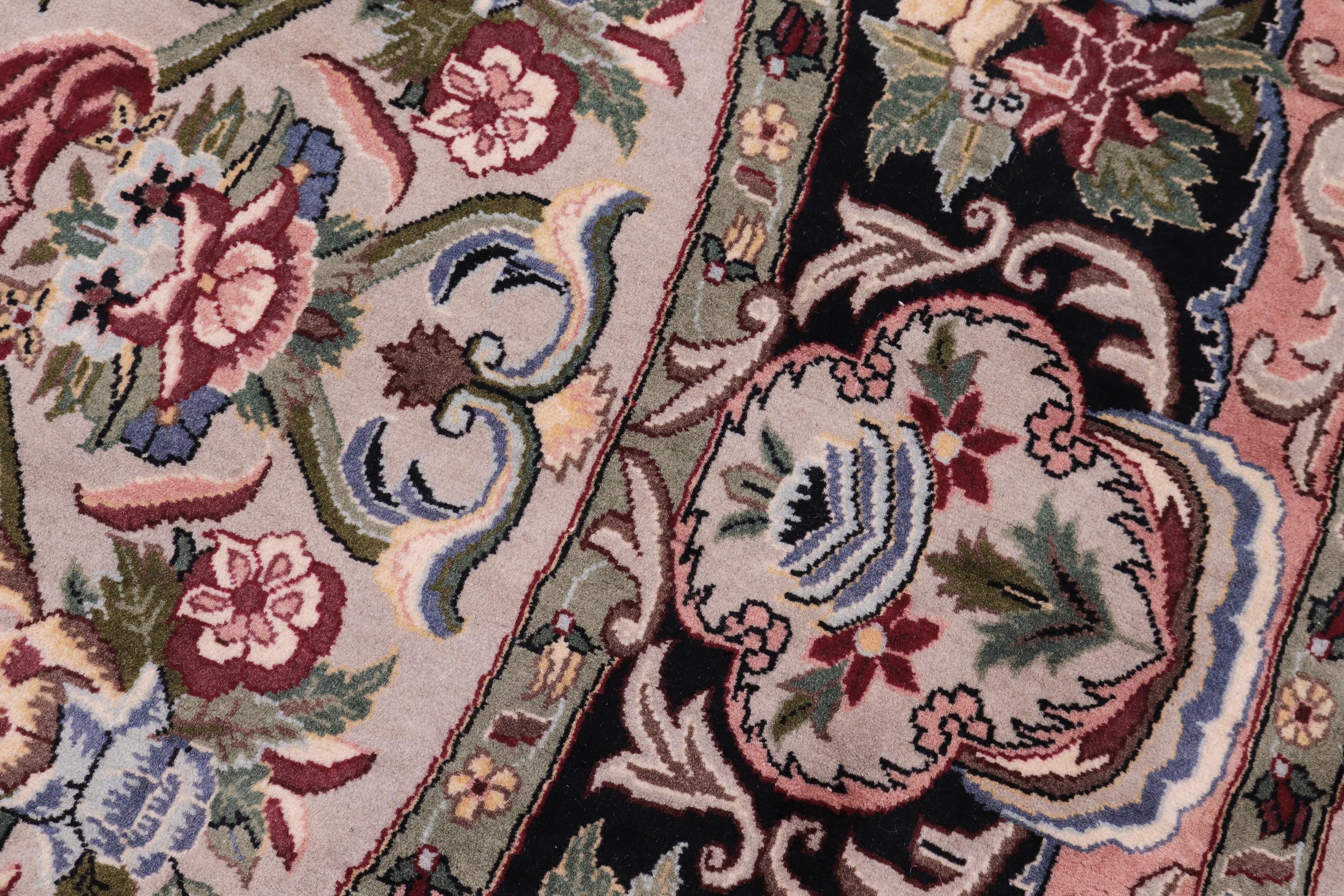 handmade Traditional Anarlaki Lt. Gray Black Hand Knotted ROUND 100% WOOL area rug 6'x6'