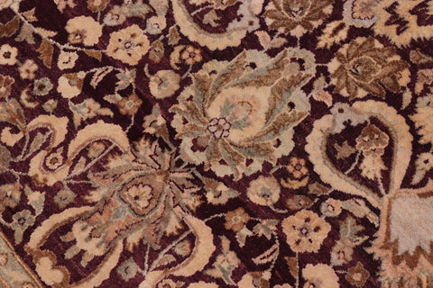 handmade Traditional Round Agra Tabriz Red Tan Hand Knotted ROUND 100% WOOL area rug 10' x 10'