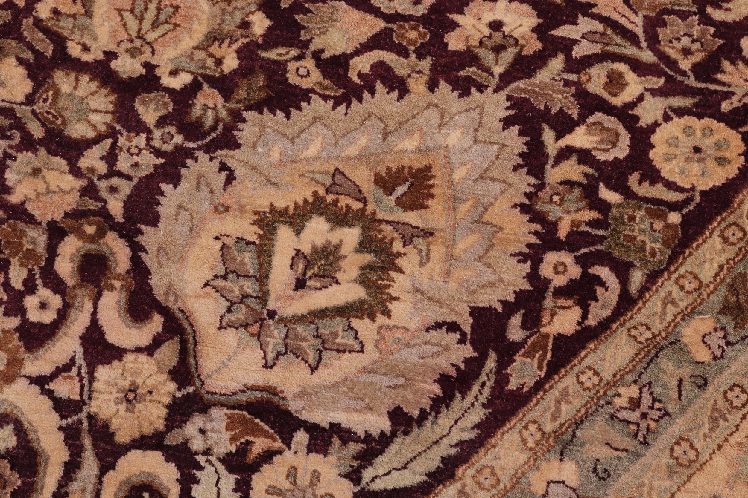 handmade Traditional Round Agra Tabriz Red Tan Hand Knotted ROUND 100% WOOL area rug 10' x 10'