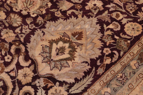 handmade Traditional Round Agra Tabriz Red Tan Hand Knotted ROUND 100% WOOL area rug 10' x 10'