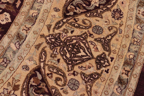 handmade Traditional Round Agra Tabriz Red Tan Hand Knotted ROUND 100% WOOL area rug 10' x 10'