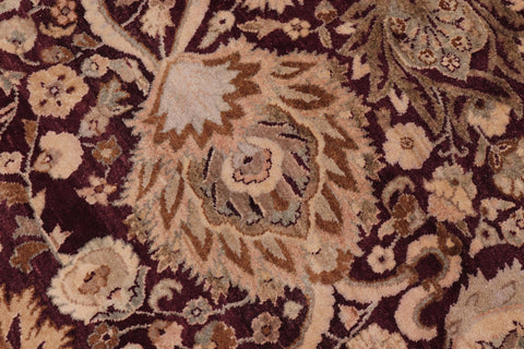 handmade Traditional Round Agra Tabriz Red Tan Hand Knotted ROUND 100% WOOL area rug 10' x 10'