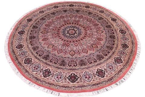 handmade Traditional Bakhtair Pink Beige Hand Knotted ROUND 100% WOOL area rug 10'x10'