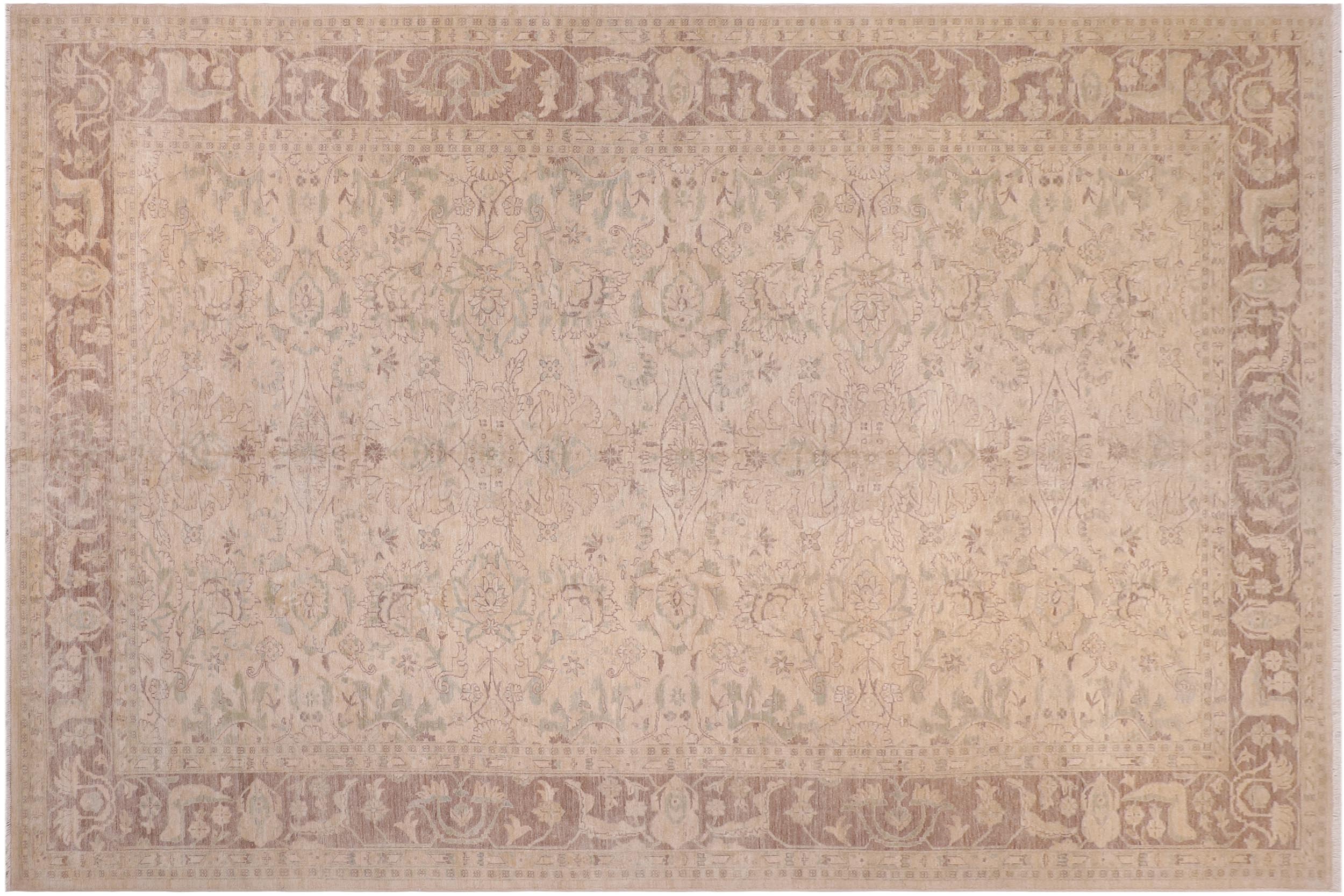 handmade Transitional Kafkaz Lt. Tan Lt. Brown Hand Knotted RECTANGLE 100% WOOL area rug 10' x 15'