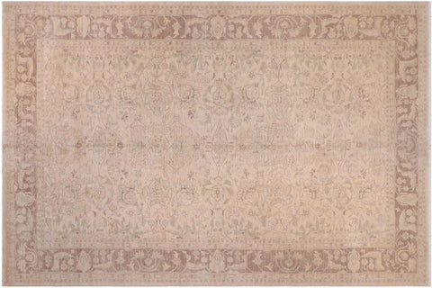 handmade Transitional Kafkaz Lt. Tan Lt. Brown Hand Knotted RECTANGLE 100% WOOL area rug 10' x 15'