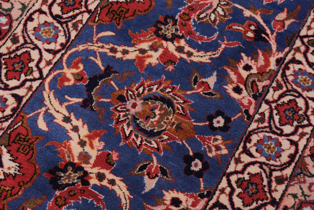 handmade Traditional Isfhan Red Blue Hand Knotted RECTANGLE 100% WOOL area rug 15 x 24