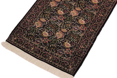 handmade Traditional Nagi Black Gold Hand Knotted RUNNER 100% WOOL area rug 3' x 8'
