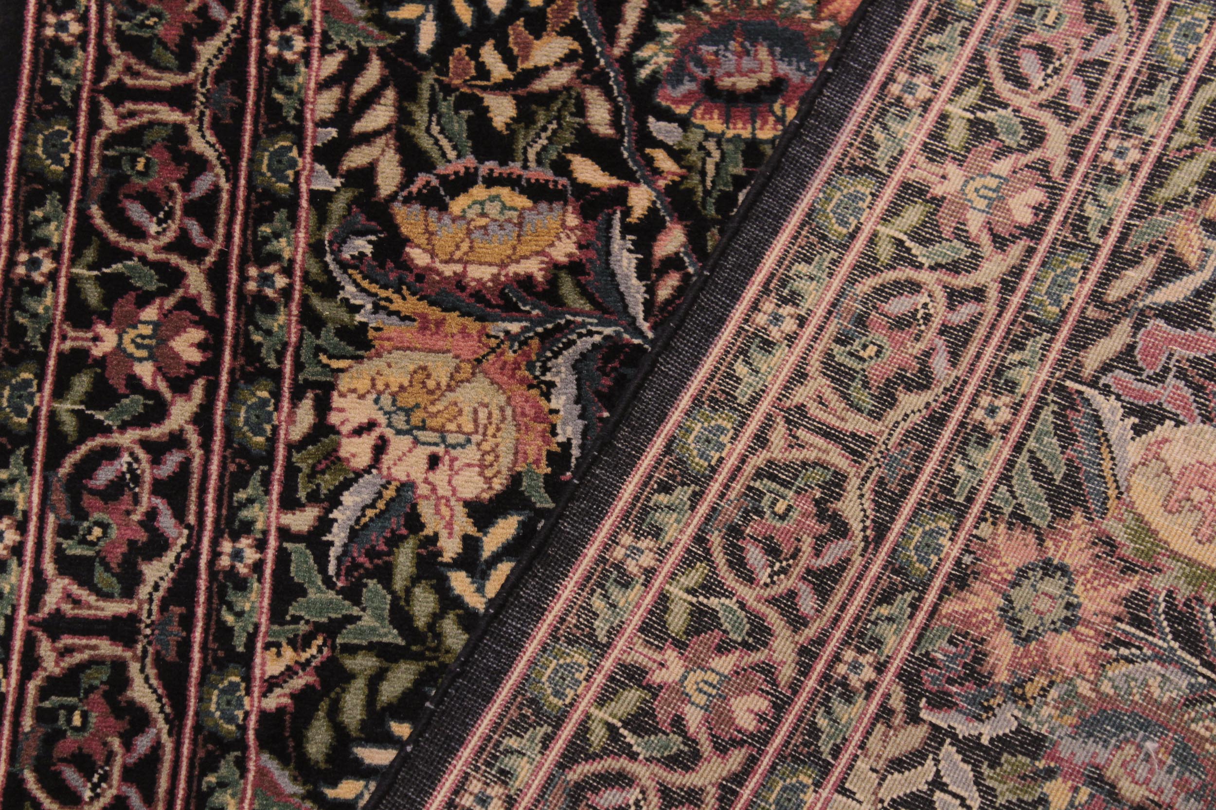handmade Traditional Nagi Black Gold Hand Knotted RUNNER 100% WOOL area rug 3' x 8'