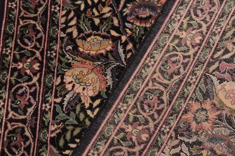 handmade Traditional Nagi Black Gold Hand Knotted RUNNER 100% WOOL area rug 3' x 8'