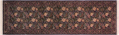 handmade Traditional Nagi Black Gold Hand Knotted RUNNER 100% WOOL area rug 3' x 8'