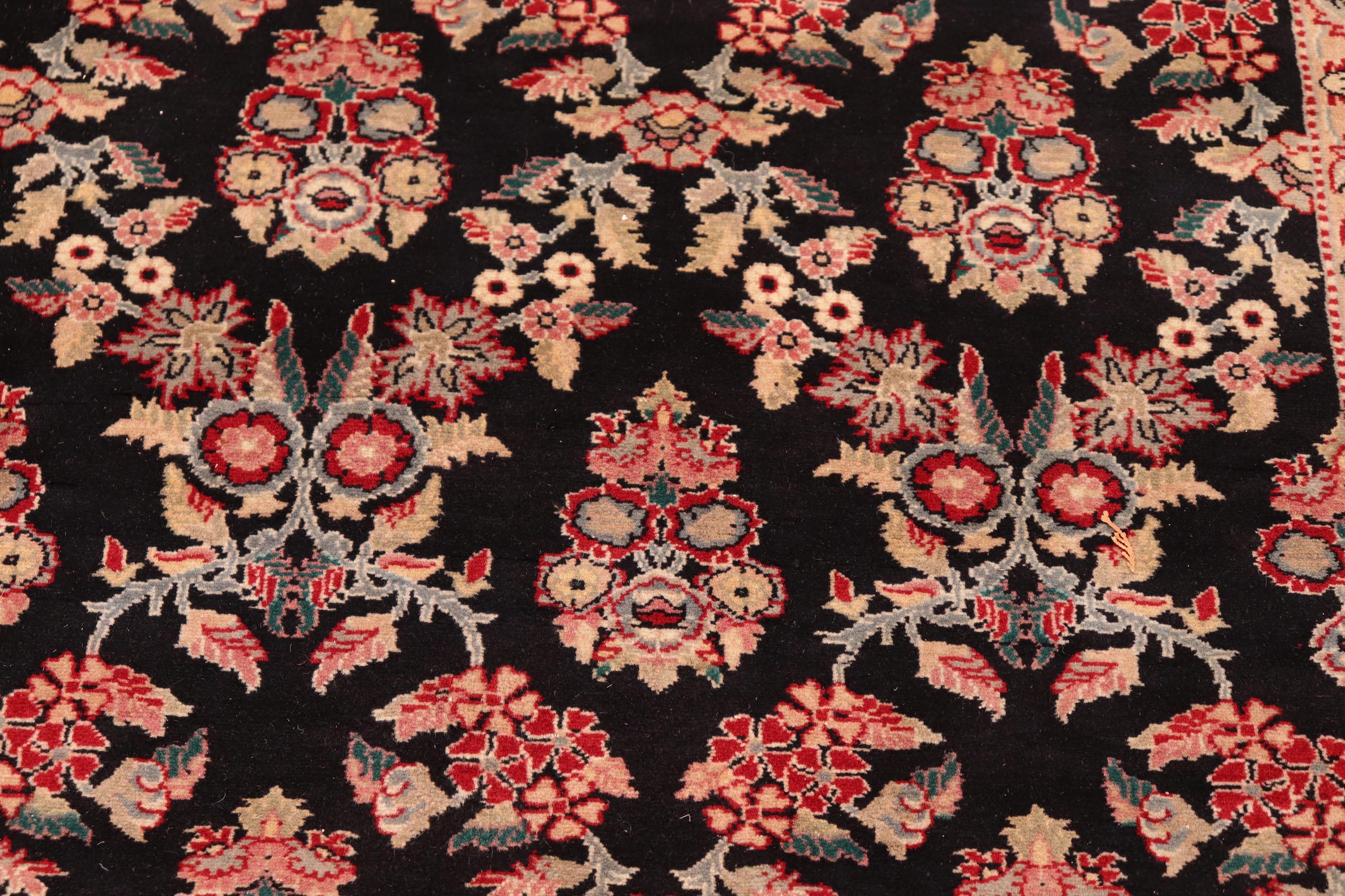 handmade Transitional Abusson Black Ivory Hand Knotted RECTANGLE 100% WOOL area rug 6x9