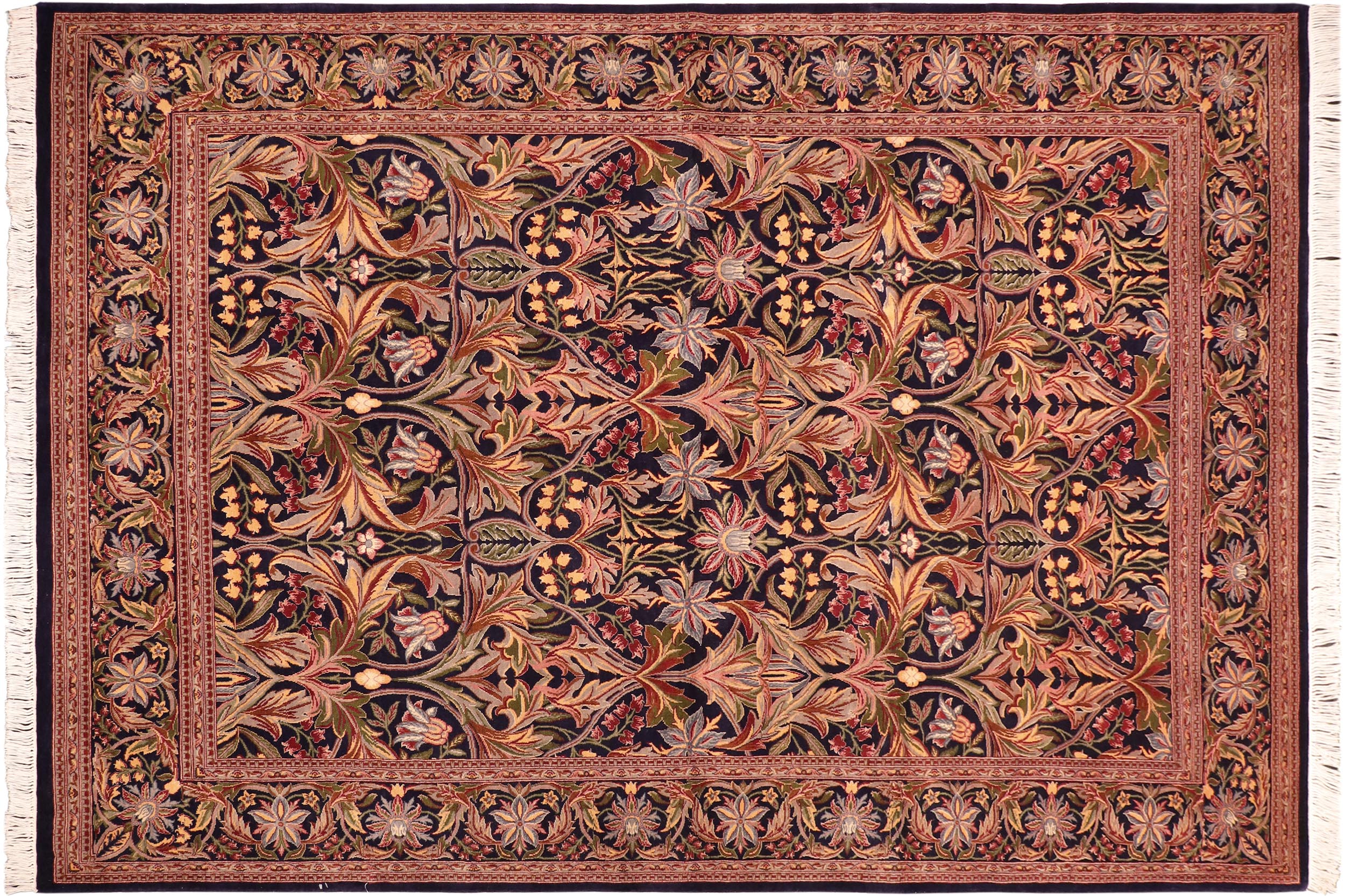 handmade Transitional Internation Blue Rust Hand Knotted RECTANGLE 100% WOOL area rug 6x9