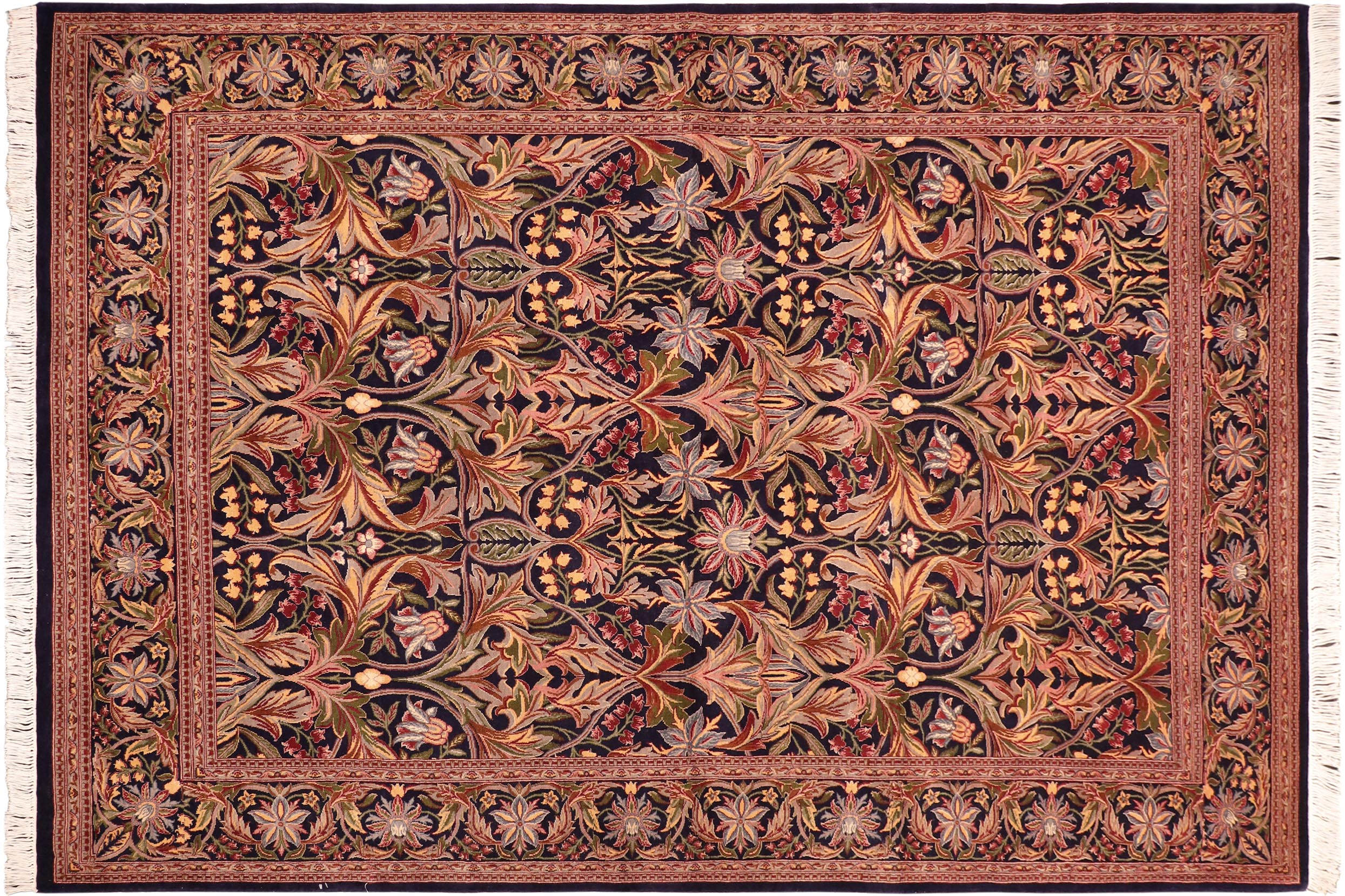handmade Transitional Internation Blue Rust Hand Knotted RECTANGLE 100% WOOL area rug 6x9