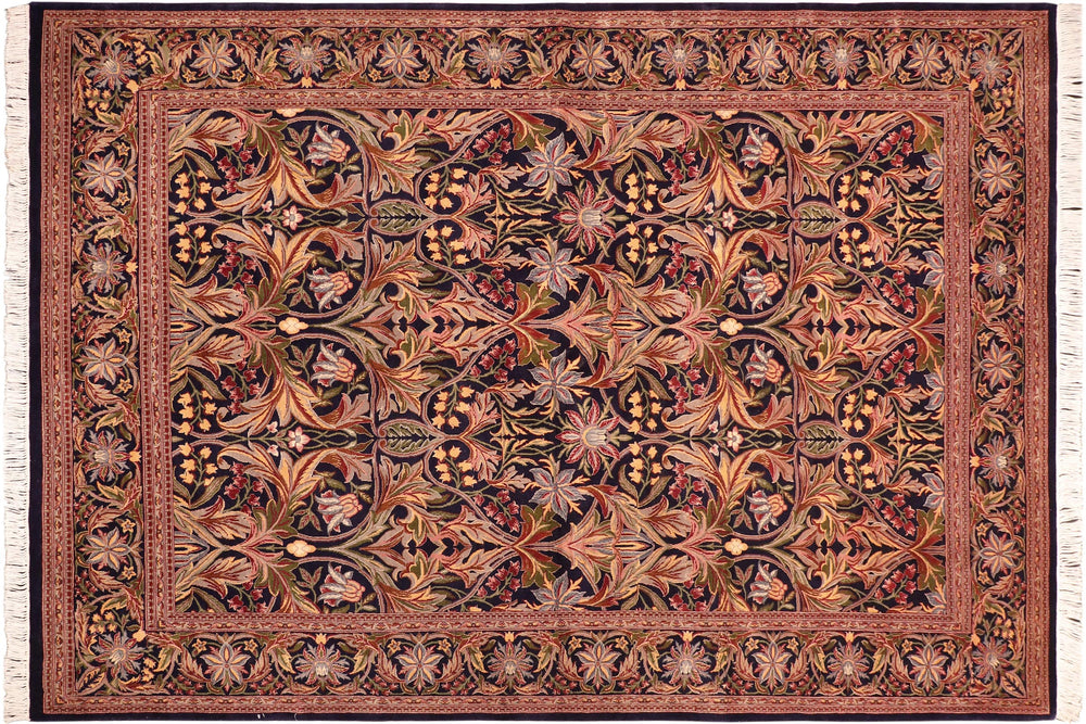 handmade Transitional Internation Blue Rust Hand Knotted RECTANGLE 100% WOOL area rug 6x9