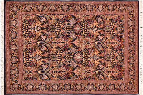 handmade Transitional Internation Blue Rust Hand Knotted RECTANGLE 100% WOOL area rug 6x9