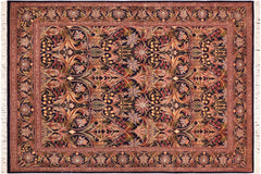 handmade Transitional Internation Blue Rust Hand Knotted RECTANGLE 100% WOOL area rug 6x9