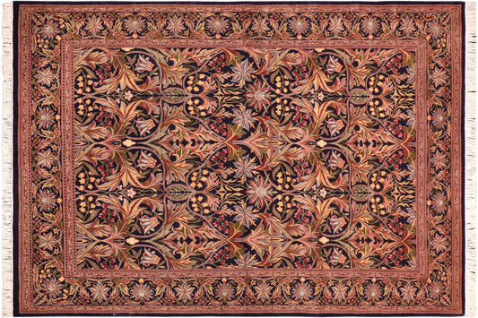 handmade Transitional Internation Blue Rust Hand Knotted RECTANGLE 100% WOOL area rug 6x9