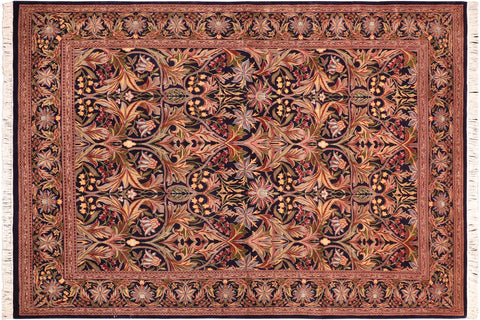 handmade Transitional Internation Blue Rust Hand Knotted RECTANGLE 100% WOOL area rug 6x9