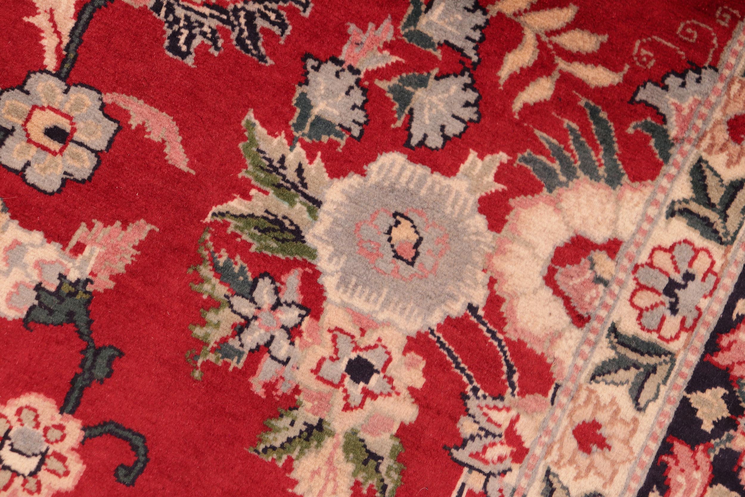 handmade Transitional Gulzar Red Blue Hand Knotted RECTANGLE 100% WOOL area rug 6x9