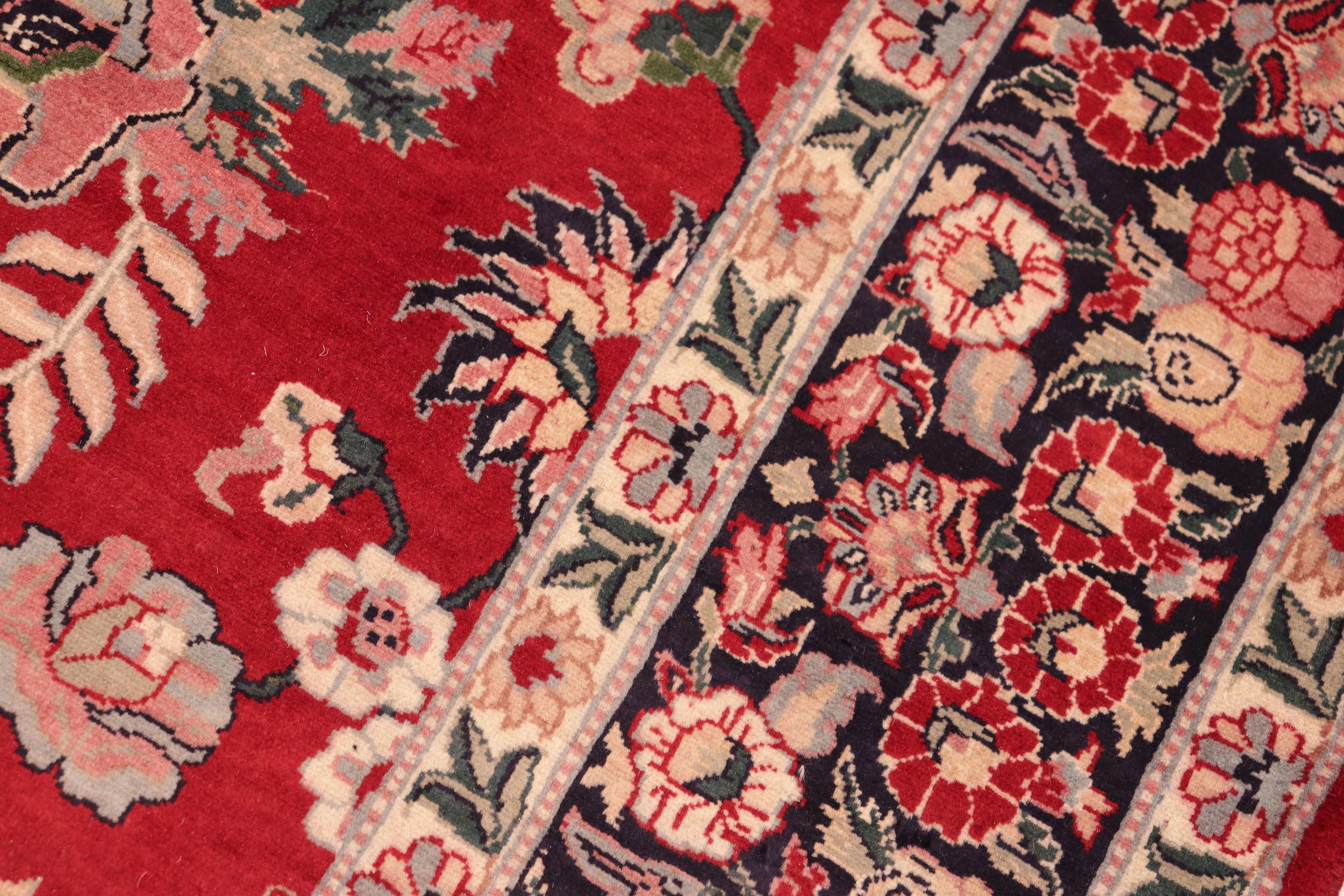 handmade Transitional Gulzar Red Blue Hand Knotted RECTANGLE 100% WOOL area rug 6x9