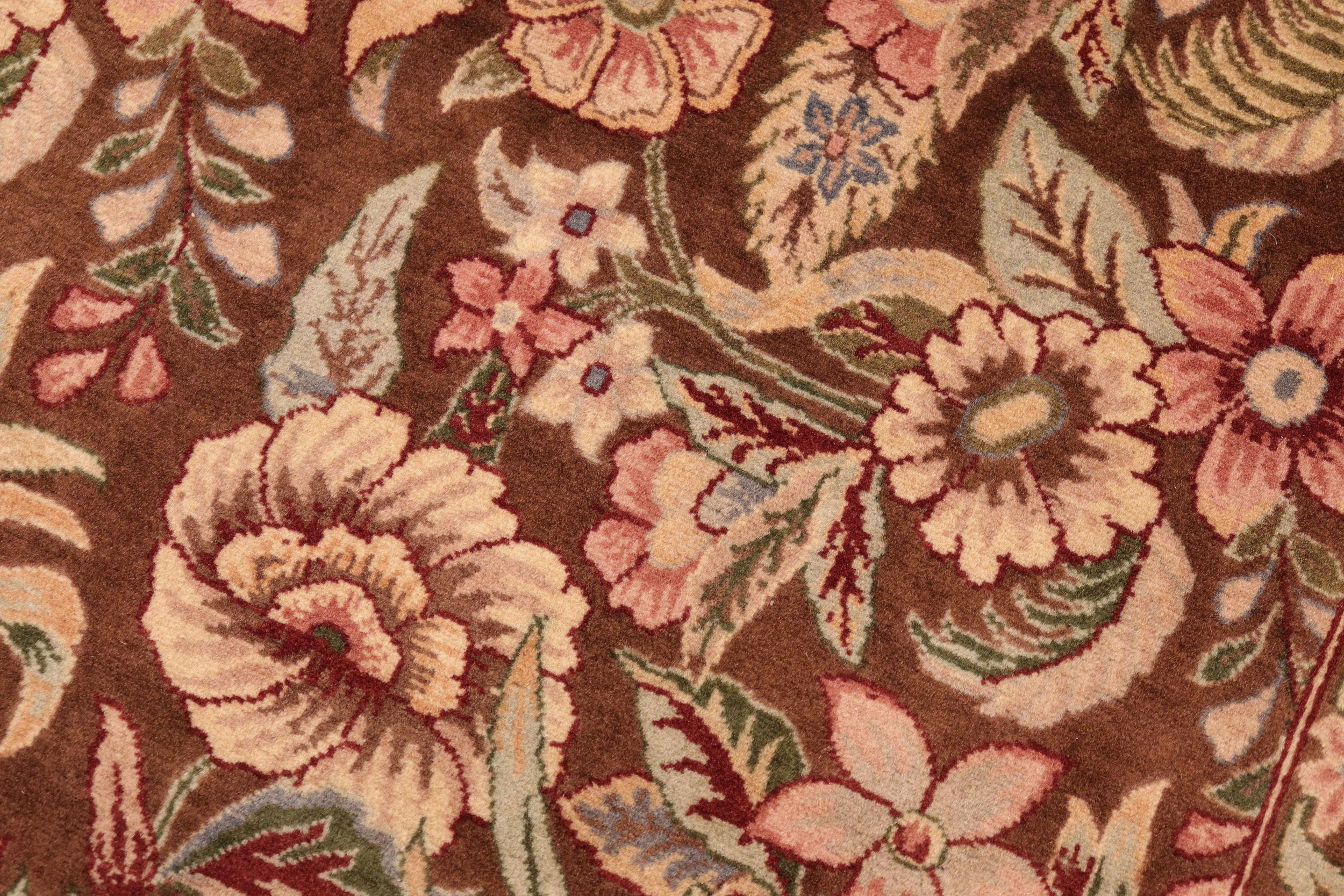 handmade Transitional William Brown Pink Hand Knotted RECTANGLE 100% WOOL area rug 6x9