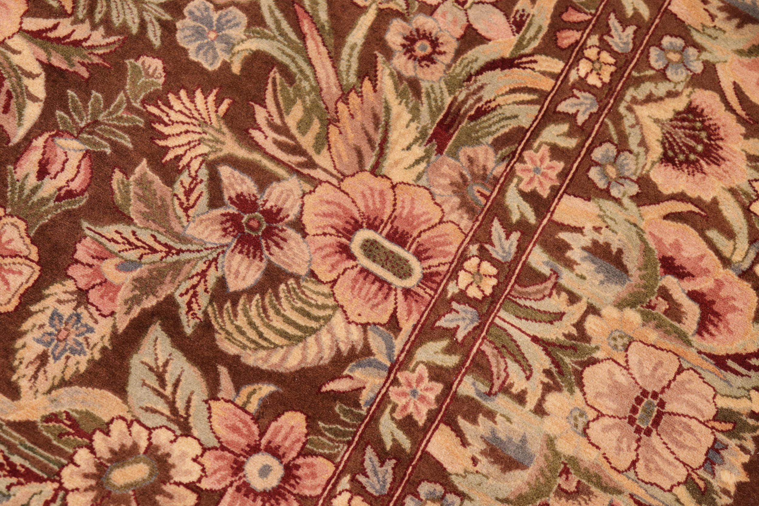 handmade Transitional William Brown Pink Hand Knotted RECTANGLE 100% WOOL area rug 6x9