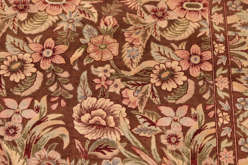 handmade Transitional William Brown Pink Hand Knotted RECTANGLE 100% WOOL area rug 6x9