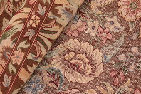 handmade Transitional William Brown Pink Hand Knotted RECTANGLE 100% WOOL area rug 6x9