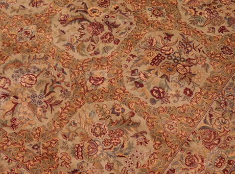 handmade Transitional  Taupe Green Hand Knotted RECTANGLE 100% WOOL area rug 6x9