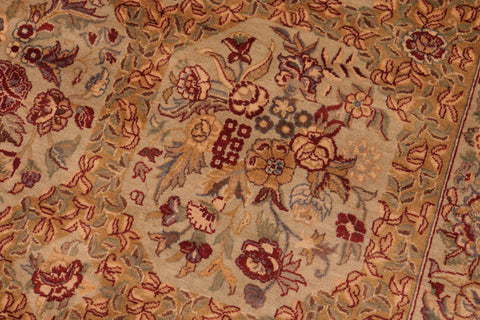 handmade Transitional  Taupe Green Hand Knotted RECTANGLE 100% WOOL area rug 6x9