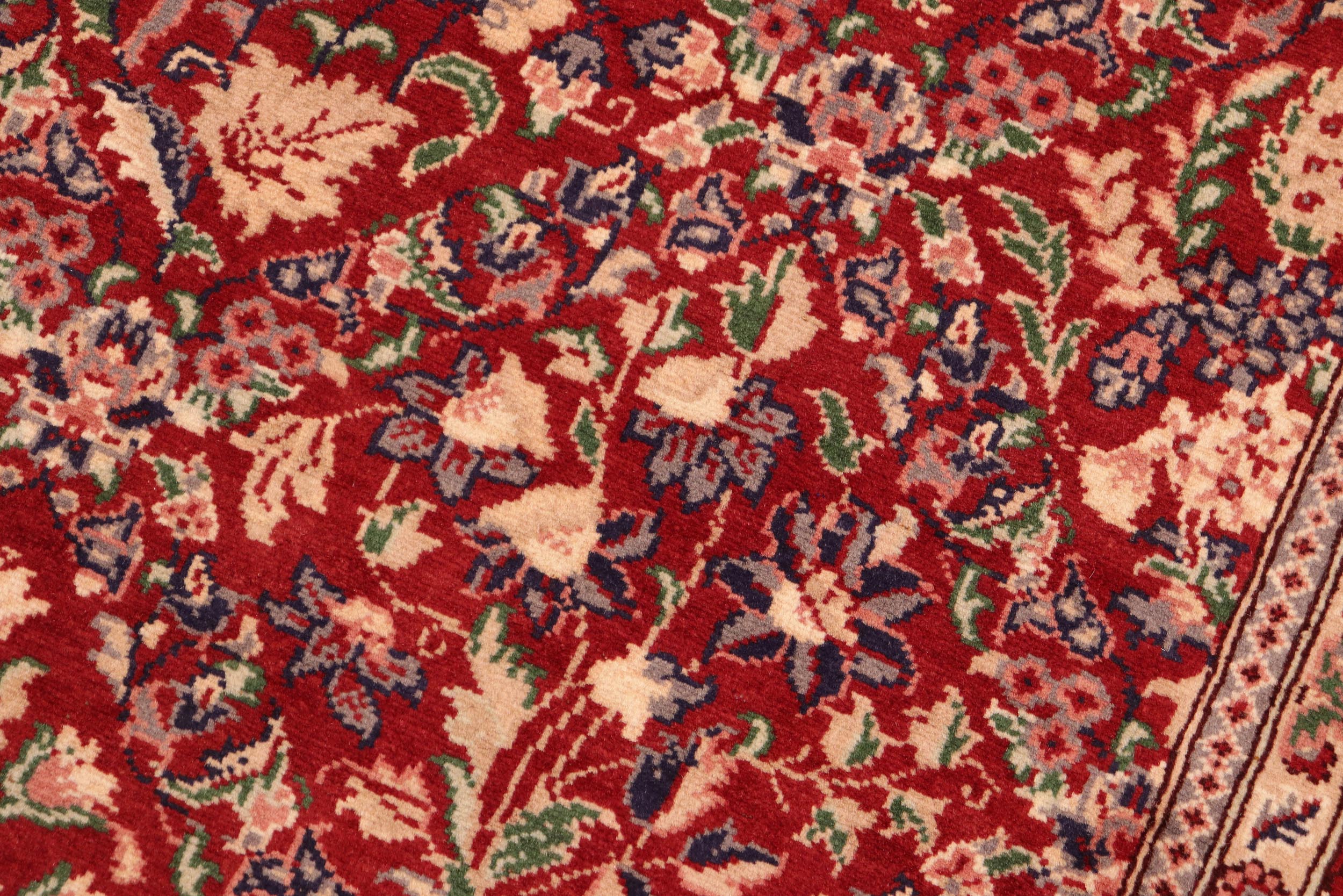 handmade Transitional Tabriz Red Tan Hand Knotted RECTANGLE 100% WOOL area rug 6x9