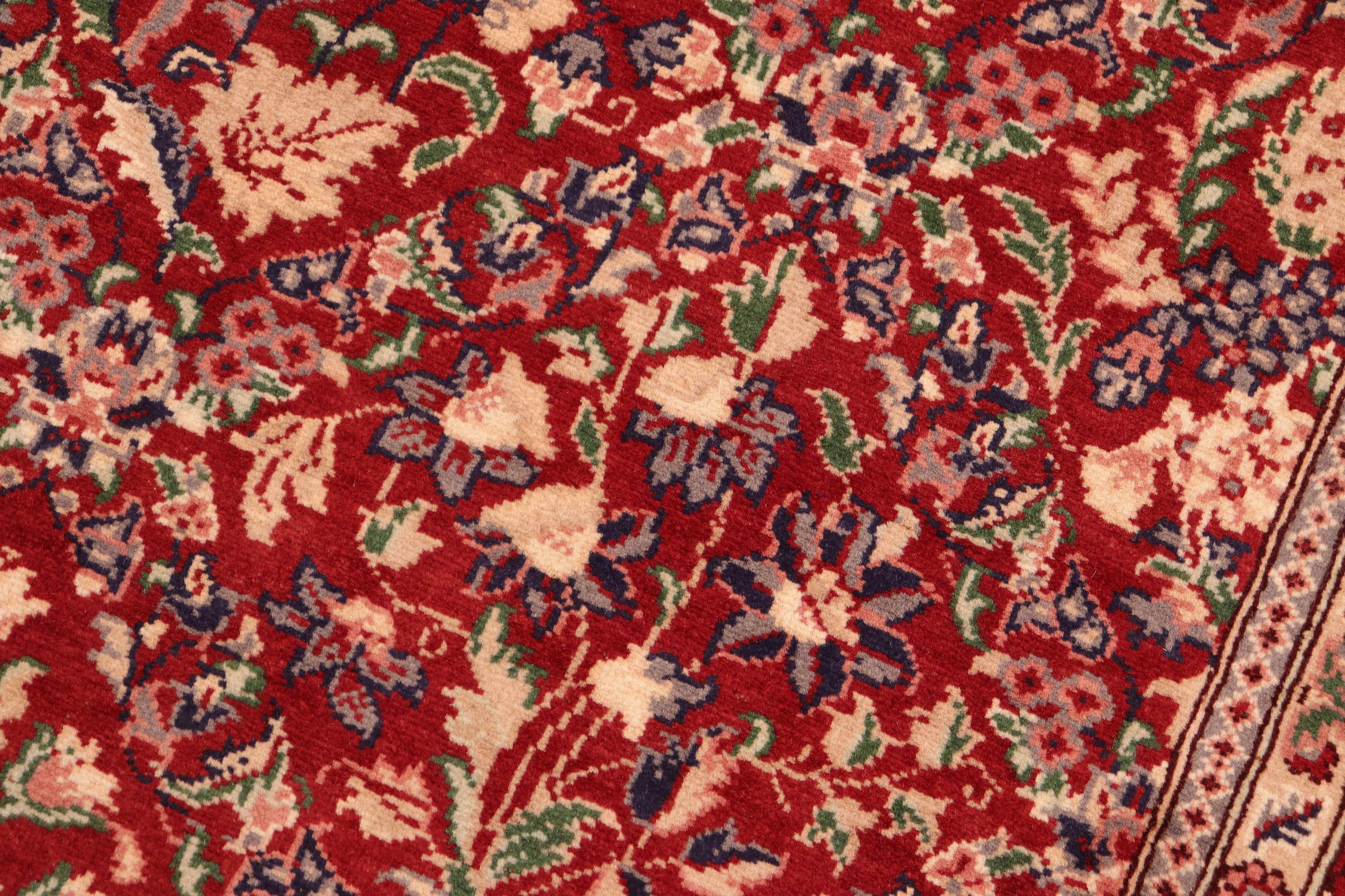 handmade Transitional Tabriz Red Tan Hand Knotted RECTANGLE 100% WOOL area rug 6x9