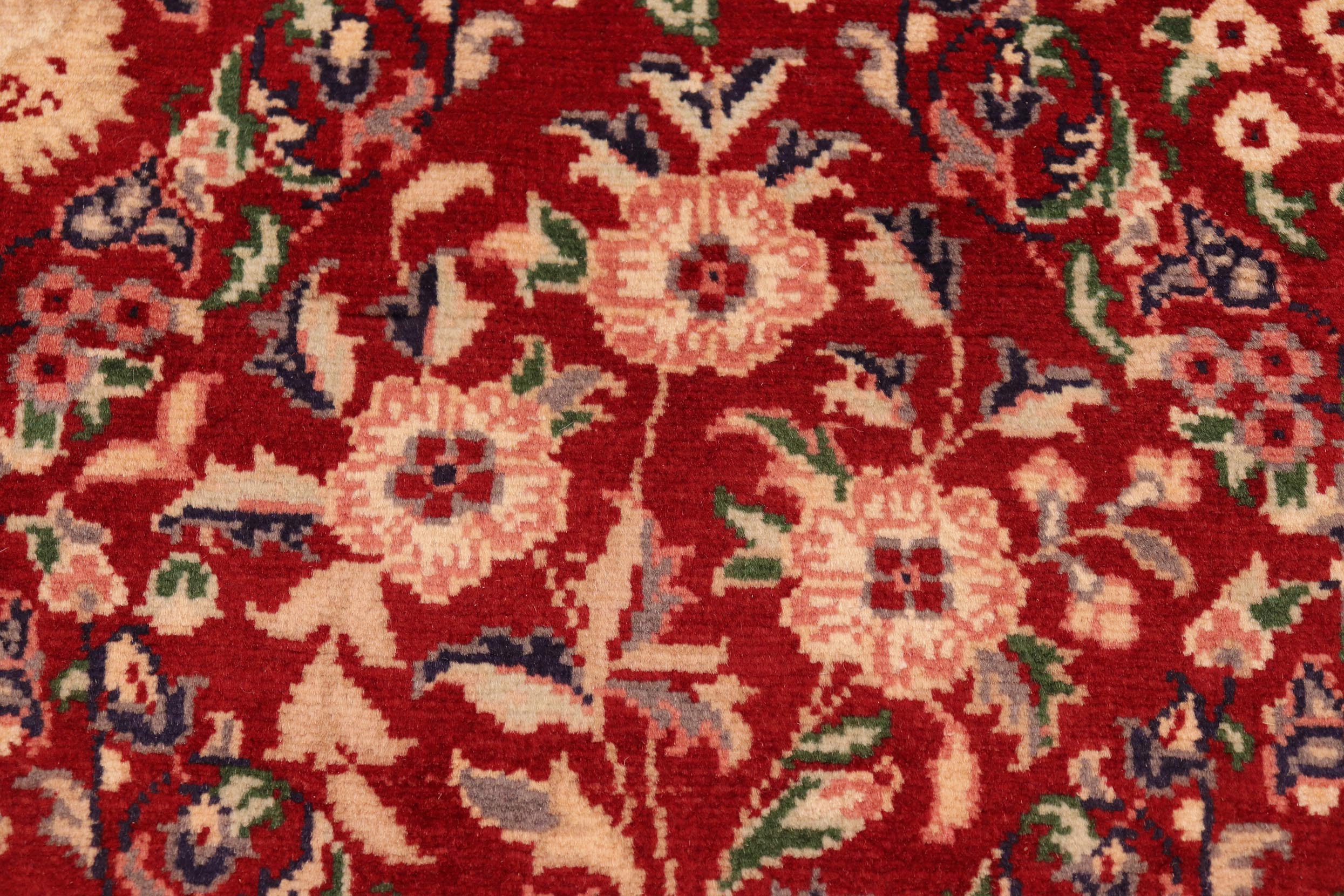 handmade Transitional Tabriz Red Tan Hand Knotted RECTANGLE 100% WOOL area rug 6x9