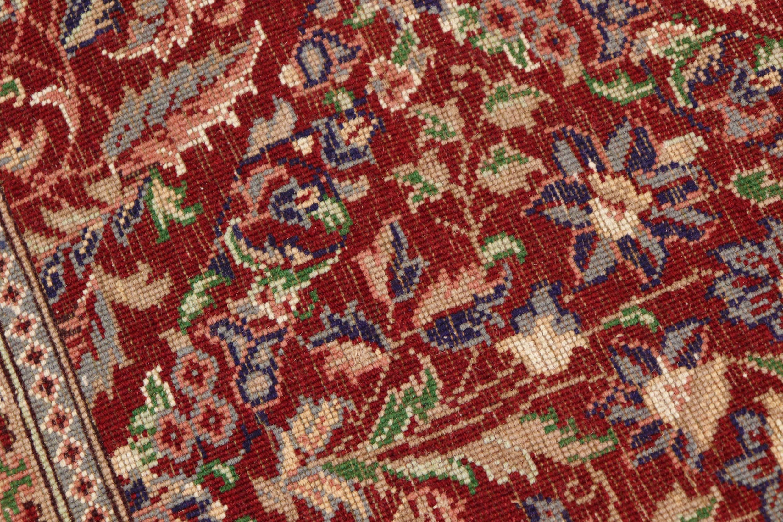 handmade Transitional Tabriz Red Tan Hand Knotted RECTANGLE 100% WOOL area rug 6x9