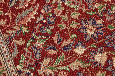 handmade Transitional Tabriz Red Tan Hand Knotted RECTANGLE 100% WOOL area rug 6x9