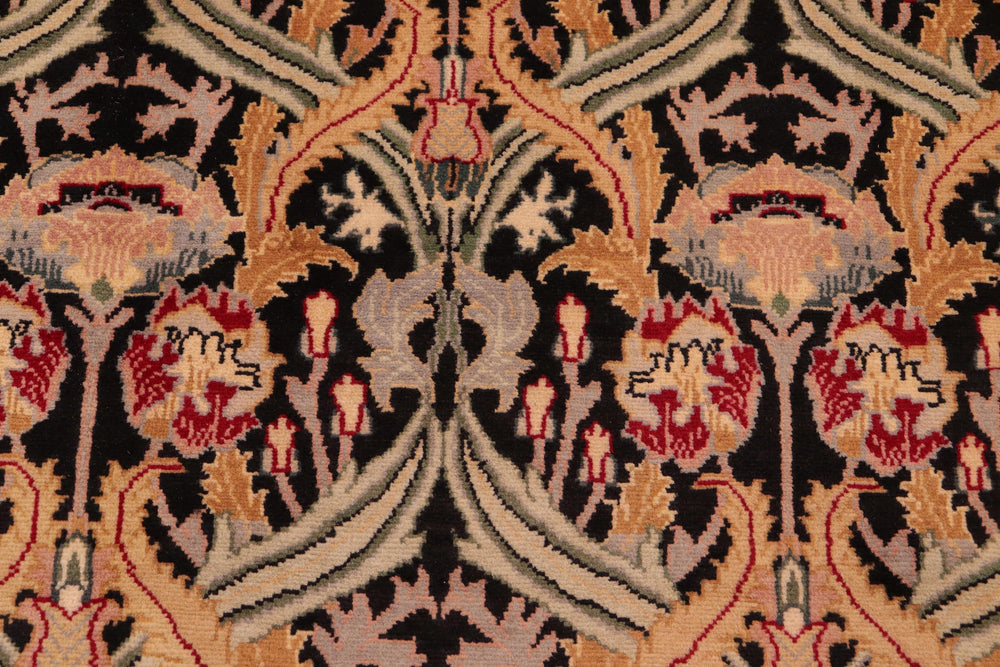 handmade Transitional Hamjolie Black Gold Hand Knotted RECTANGLE 100% WOOL area rug 6x9