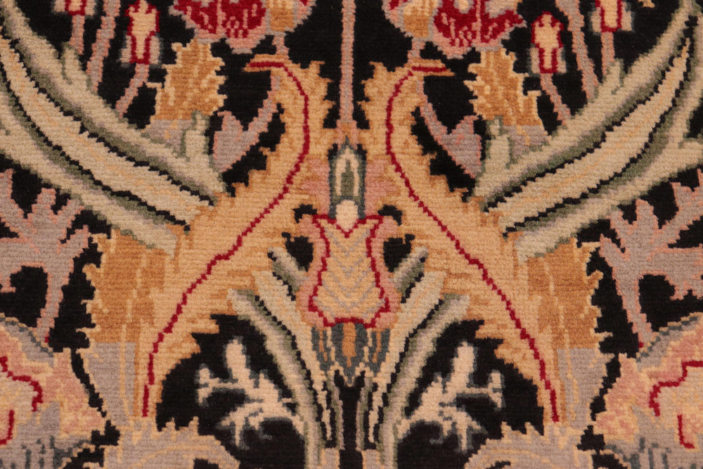 handmade Transitional Hamjolie Black Gold Hand Knotted RECTANGLE 100% WOOL area rug 6x9