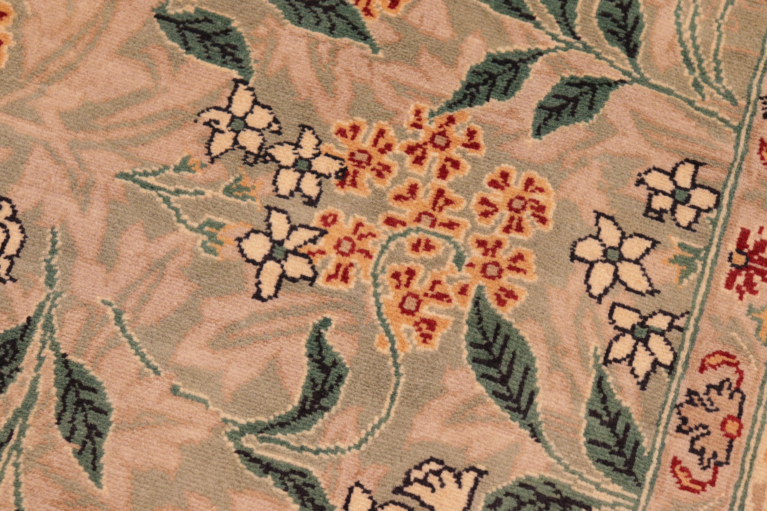 handmade Transitional Chambali Lt. Green Lt. Green Hand Knotted RECTANGLE 100% WOOL area rug 6x9