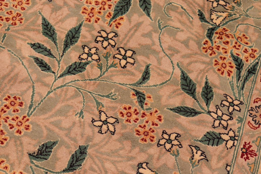 handmade Transitional Chambali Lt. Green Lt. Green Hand Knotted RECTANGLE 100% WOOL area rug 6x9