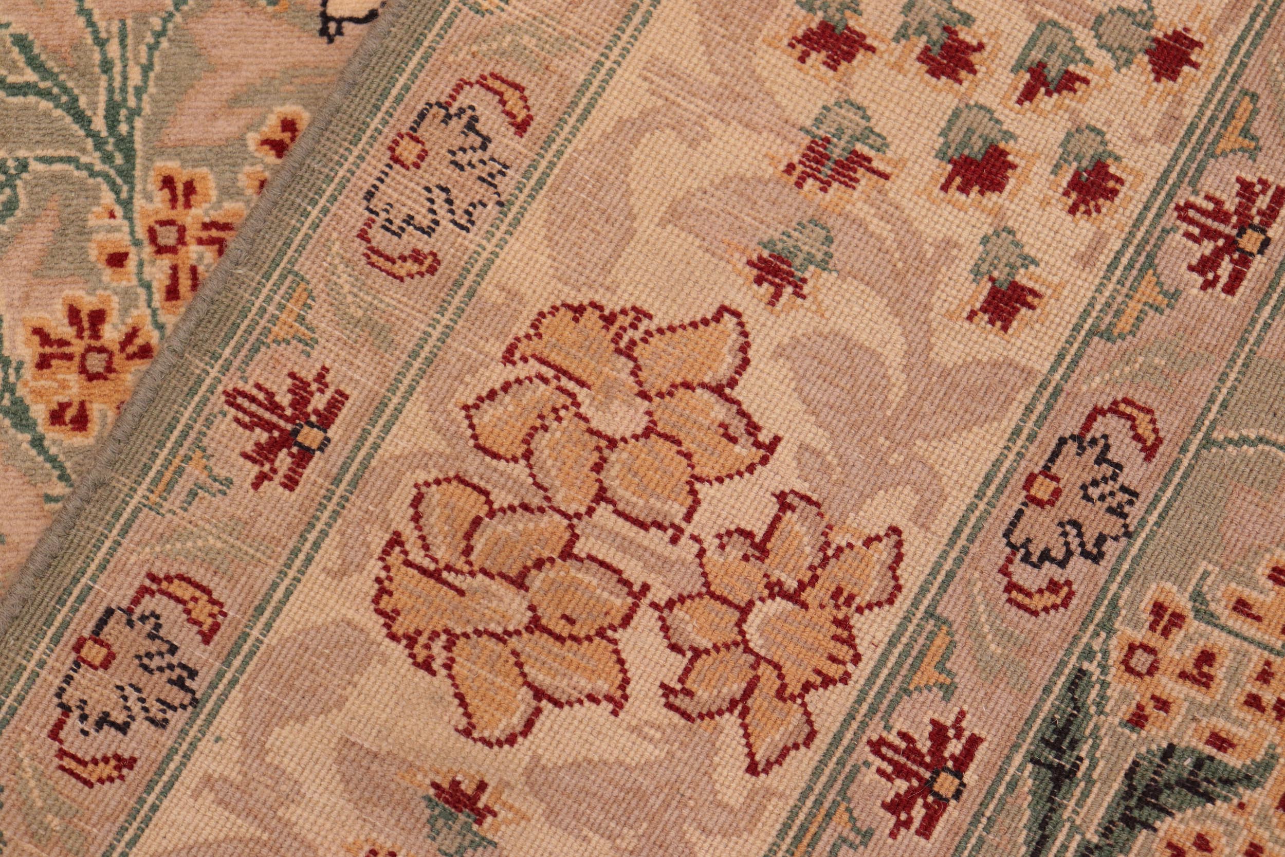 handmade Transitional Chambali Lt. Green Lt. Green Hand Knotted RECTANGLE 100% WOOL area rug 6x9