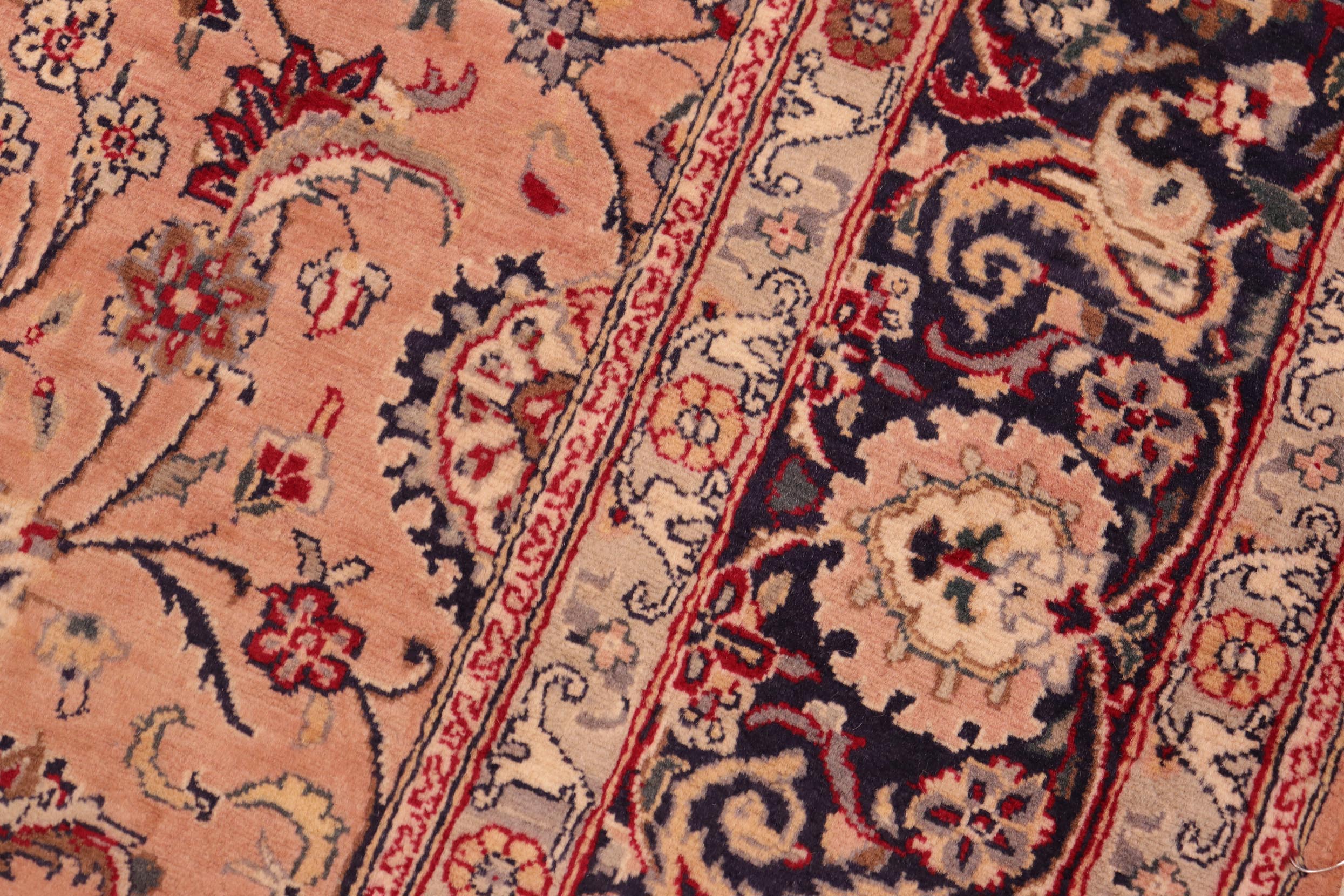 handmade Traditional Abasi Afsha Pink Blue Hand Knotted RECTANGLE 100% WOOL area rug 6x9