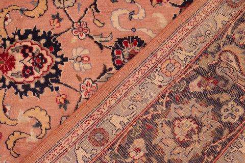 handmade Traditional Abasi Afsha Pink Blue Hand Knotted RECTANGLE 100% WOOL area rug 6x9